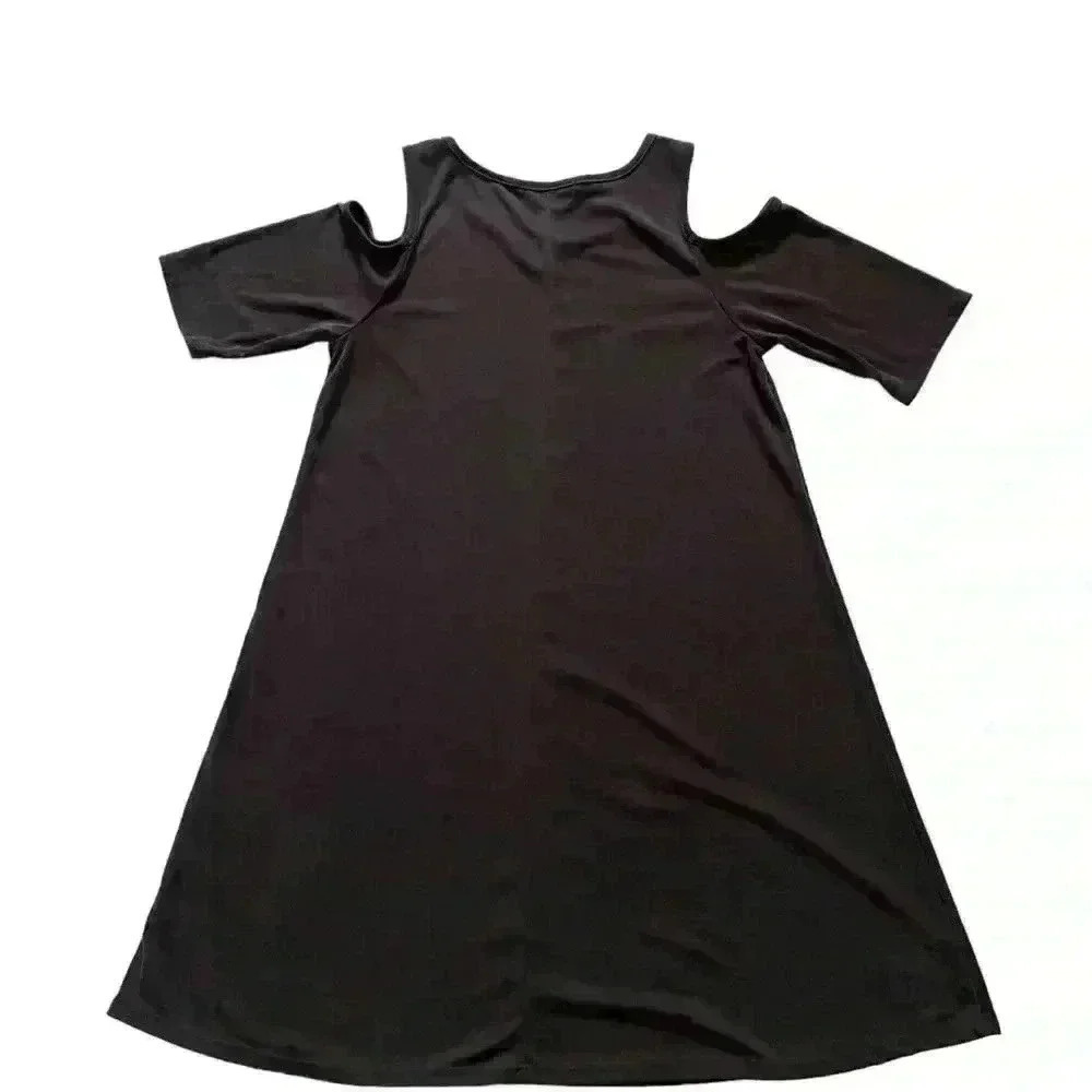 Acemi Cold Shoulder Black Dress - Picture 6 of 8